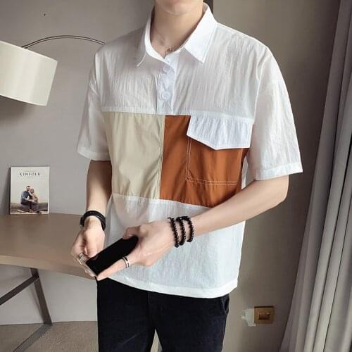 2021 New Mens Cotton Linen T-shirt Summer Patchwork T Shirt Men Short Sleeve T-shirt Casual Breathable Short Tops Streetwear