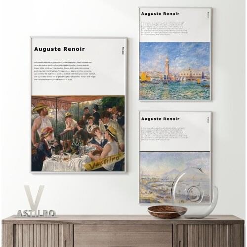Auguste Renoir Exhibition Museum Retro Poster Scenery Illustration Modern Wall Art Bedroom Home Decor Canvas Quality Painting
