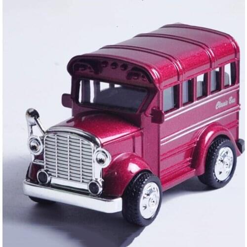 8.3CM 1:36 Scale Metal Alloy Toy Car Q Version Classic School Bus Pull Back Diecasts Vehicles Model Toys F Children Collection