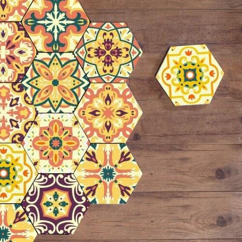 Morocco Floor Stickers Anti-Slip PVC Self-Adhesive Waterproof Wall Tiles Sticker for Bathroom Kitchen Home Decor