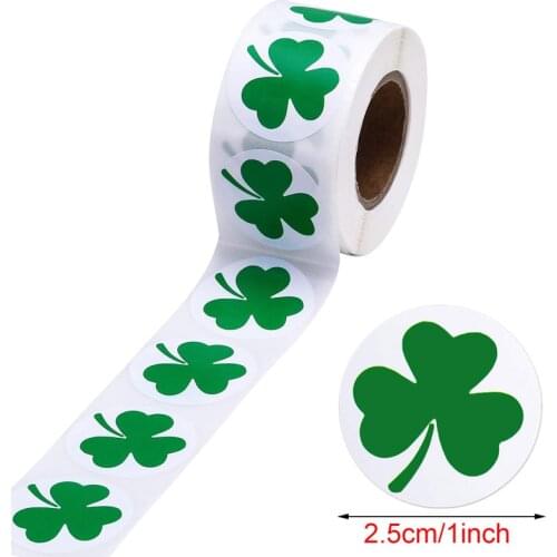 50-500pcs Labels St. Patricks Day Stickers Shamrock Stickers 1inch Adhesive Label for Kids Decoration and Stationery Sticker
