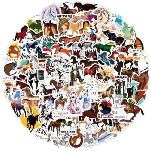 10/50PCS Equestrian Show Graffiti Stickers For Laptop Notebook Skateboard Computer Luggage Cartoon Decal Sticker