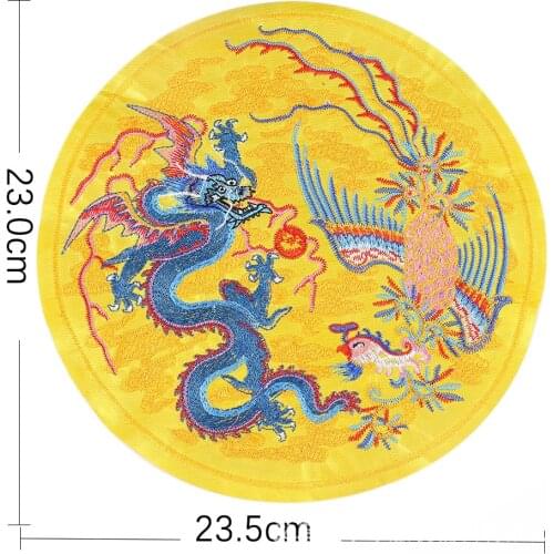 China Style Dragon Pisces Play Pearl Dragon Phoenix Embroidery Cloth Stickers Handmade DIY Accessories Clothing Decoration