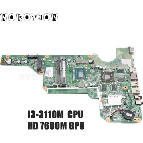 NOKOTITON 710874-001 DA0R33MB6A0 For HP Pavilion G4 G4-2000 G6 G6-2000 G7 G7-2000 Laptop Motherboard I3-3110M CPU HD7600M DDR3