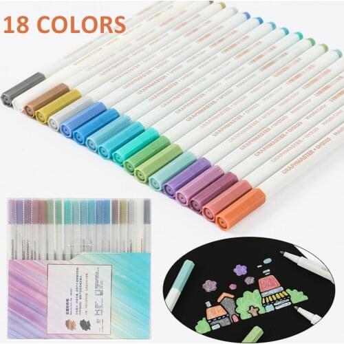 New 18 colors Premium Acrylic Pens Marker Pens Paint Pen Write on Stones Glass Education Office Supplies