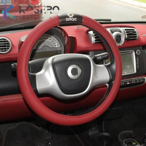 PU New stylish Steering wheel cover custom made For Mercedes Smart Fortwo Forfour 453 451 450 Interior modification accessories
