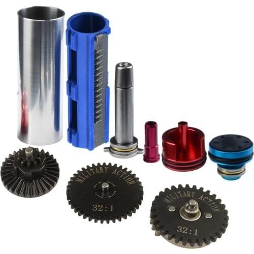Hunting Paintball Army Accessories Upgrade Kits High Speed Torque Gears Set Ported Solid Cylinder Piston Silent Mushroom Head M4