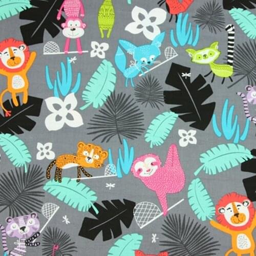 Half meter cartoon animal print 100% cotton Northern Europe fabric for handmade DIY garment dress children cloth B476