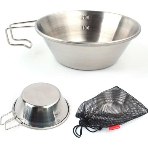 Stainless Steel Picnicware Camping Bowl Durable Convenience Bowls Outdoor Water Mug Cooking Tools BBQ Food Tray Kitchen Tools