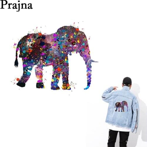 Prajna Heart Parches Iron On Transfer For Clothes Fabric Elephant Patches Clothing Heat Transfer Vinyl Patch Sticker Applique E