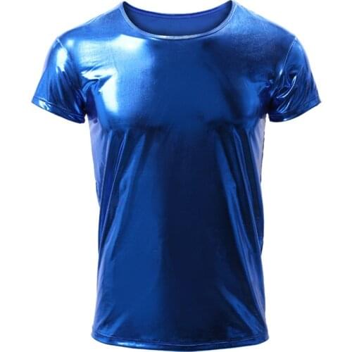 Sexy PU Leather Tanks Gay Underwear Tops Nightwear Sex Stage Dance Wear Mens Erotic Tank Lingerie Vest Costume(Tank Only)