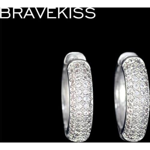 BRAVEKISS small crystal hoop earrings brincos pave cubic zircon circle earrings hoops huggie earring for women brincos BUE0093