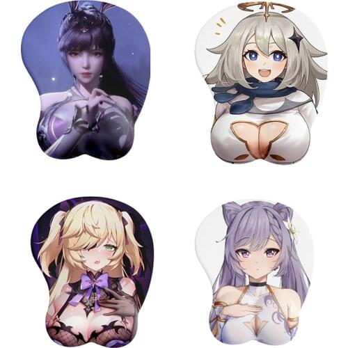 Beauty 3D Mouse Pad Wrist Wrist Pad Comfortable Silicone Anime Cute Laptop Mouse Pad Oversized Thicken Otaku Hand Support