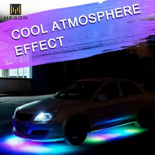 4PCS 12V RGB LED Strip App Control Flowing Color Under Car 90CM 120CM IP68 Tube Underglow Underbody System Neon Light