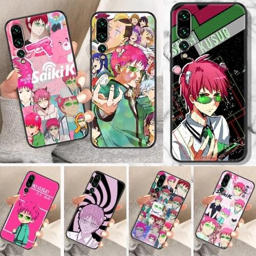 Saiki K Saiki Kusuo Phone Case For Huawei P Mate P10 P20 P30 P40 10 20 Smart Z Pro Lite black fashion coque tpu back soft funda