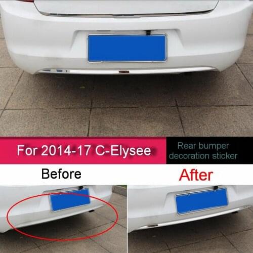 Tonlinker Exterior Rear bumper Cover Stickers for CITROEN C-Elysee 2014-17 Car Styling 1 PCS stainless steel cover case sticker