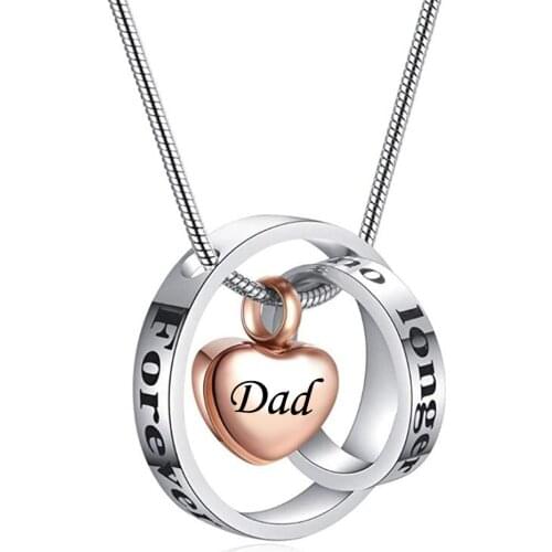 Unisex S.Steel No Longer by My Side Forever in My Heart Locket Cremation Jewelry Memorial Ashes Urn Keepsake Pendant necklace