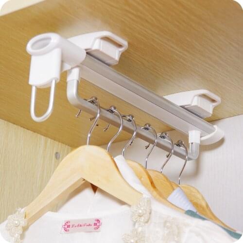 45cm (18 inches) Top mounted Pull out Hanger Hanging rail Coat Jacket Cloth Robe Closet Wardrobe