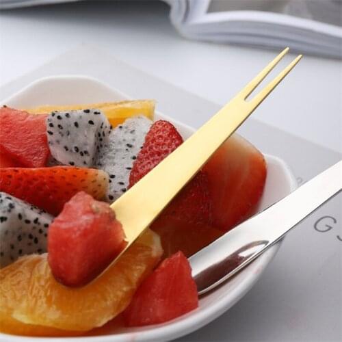 Spork Dessert Fork Spoon Fruit 2 in1 Multifunctional Stainless Steel Fork Kids Kitchen Accessories
