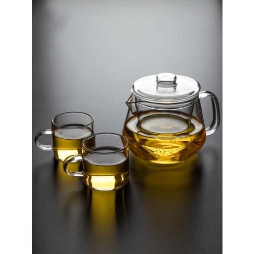 High Quality Flower Teapot Black Tea Glass Pot Heat Resistant with Glass Infuser Filter Water Pot Puer Kettle Sets Office