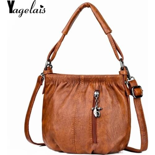 Womens Oil Wax Ladies Leather Handbags Luxury Ladies Handbags Ladies Messenger Bag Tote Bag Wine Bottle