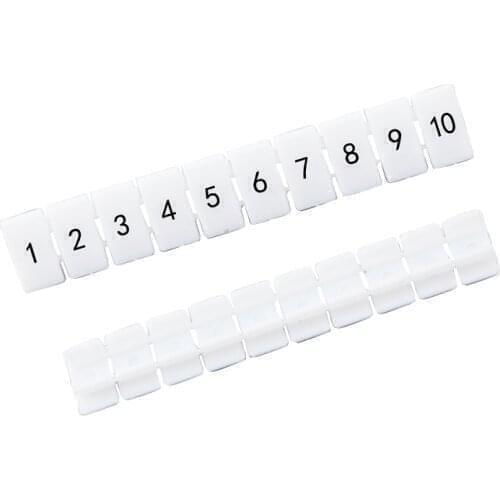 10Pcs ZB6 Zack Marker Strips With Standard Numbering With Blank for UK and ST and PT DIN Rail Terminal Blocks