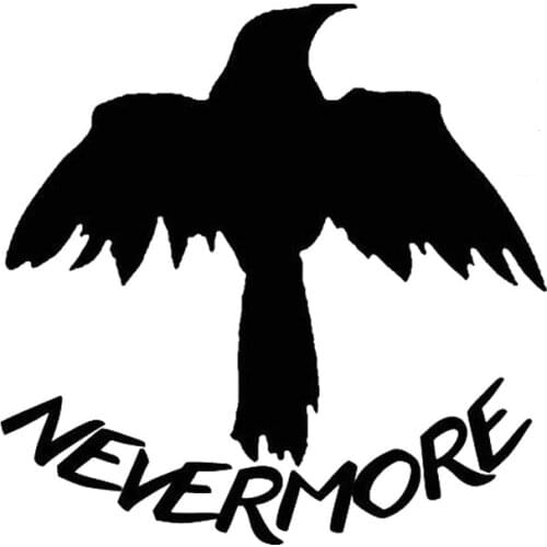 14CM*14CM The Raven Nevermore Vinyl Decal Brid Crow Edgar Allan Car Styling Sticker Black Sliver C8-1262