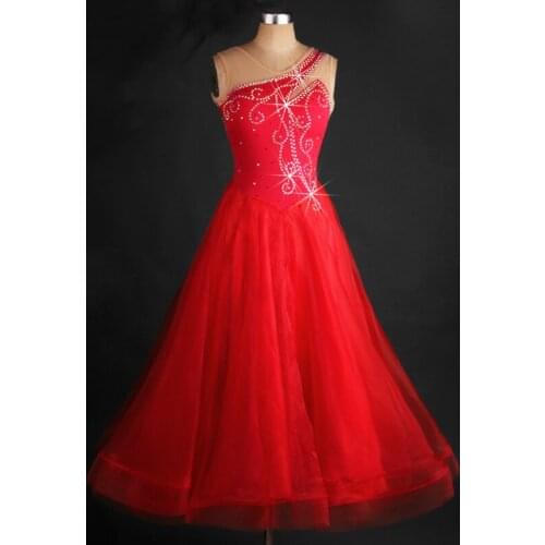 2017 sleeveless ballroom dance costumes