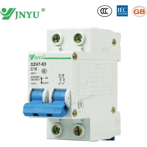 2P 2pole 400V circuit Breaker Overload Short Circuit Protective DZ47-63 C16 MCB C Curve
