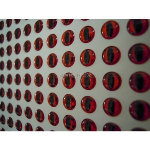 500pcs 3mm/4mm Red Snake Pupil 3D Holographic Fishing Lure Eyes Fly Tying Jigs Craft, Dolls