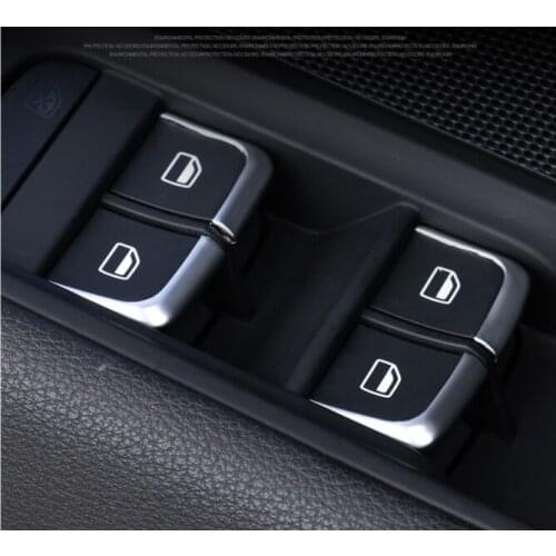 7Pcs/set Car Door Window Lift Button Switch Decoration Trim Cover Styling Sticker For Audi A3 A6L Q3 Q5 A4L Accessories