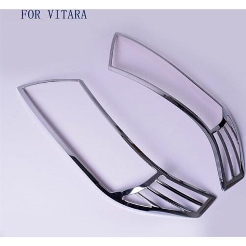 ABS plating before front headlight frame trim trim Fit for 2016 2017 Suzuki Vitara Car styling 2pcs/set