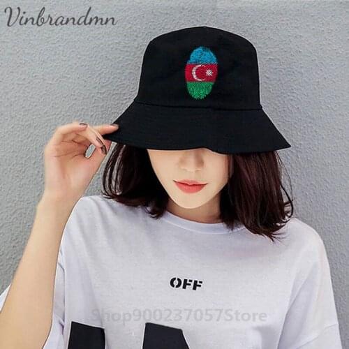 Azerbaijan Finger print Jerseys Nation Team Fisherman Hat 100% Cotton Country Flag Family Party Panama Bucket Hat