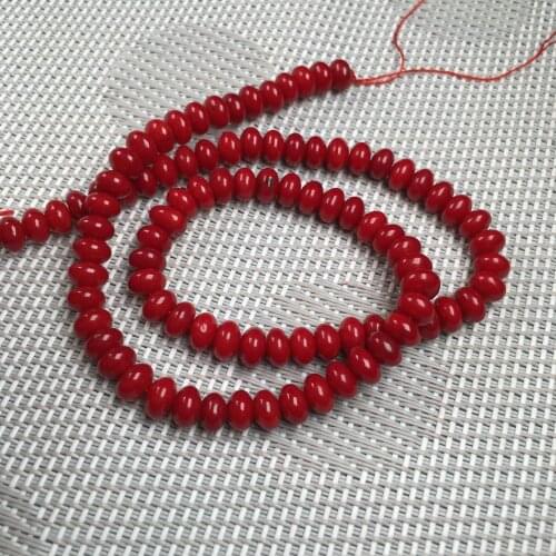 Natural Coral Bead Abacus Shape Hole Beads for Charms Jewelry Making DIY Necklace Bracelet For women Healing gift