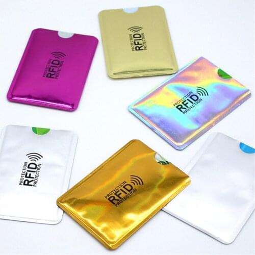 10PCS Unisex Aluminum Foil RFID Bank Card Case Anti-degaussing Card Holder Protection Shielding Bag NFC Anti-Theft Card Holder