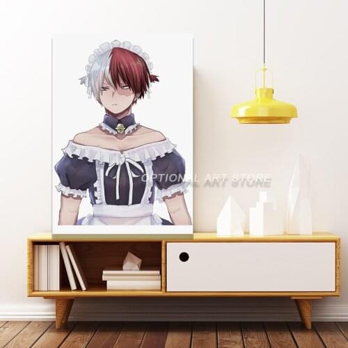 Maid outfit Shoto Todoroki My Hero Academia BNHA Poster Canvas Wall Art Painting Decor Pictures Bedroom Study Room Home Decorati