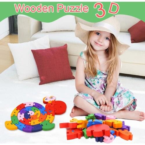 Baby Puzzles Kids Children Wooden Toys Alphabet Number Building Jigsaw Animal Shape Funny Digital Puzzle Game Educational Toys