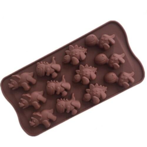 DIY Silicone Chocolate Mold dinosaur mold animal cake biscuit Mold Baking flip sugar candy silicone DIY