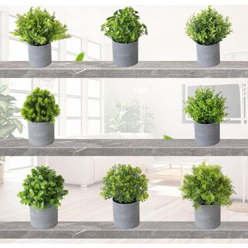 Artificial Plant Pot Grass Desktop Decoration Plastic Wedding Parties Decorative Simulation Bonsai for Garden