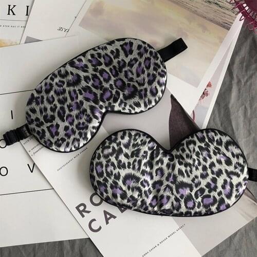 Sleeping Mask Mulberry Silk Printing Leopard Style Eyes Mask Soft Adjustable Breathable Blindfold Headband Eyepatch Night Mask