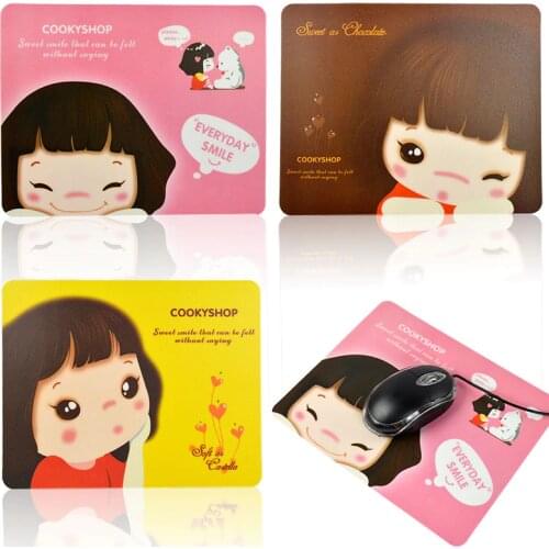 Kawaii Cartoon Lovely Girls Mouse Pad Pattern Cute Anime Printing Rectangle PC Computer Game Table Mat Anti-Slip Mousepad Women