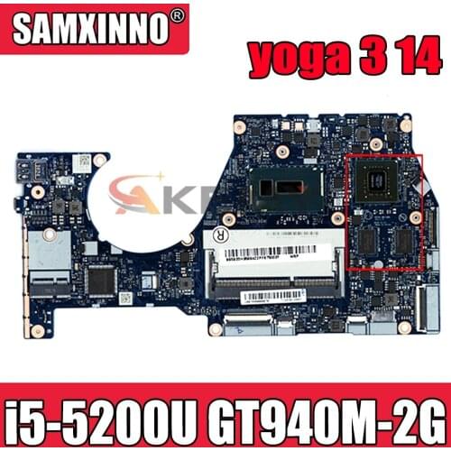 NM-A381 For Lenovo yoga 3 14 Laptop Motherboard nm-a381 i5-5200U CPU GT940M-2G Motherboard 100% Test original