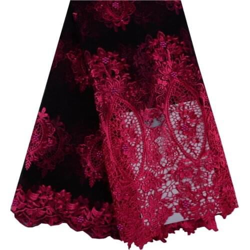 New African Lace Fabric Embroidered Nigerian Laces Fabric Pink High Quality French Tulle Lace Fabric For Wedding Lace F1010