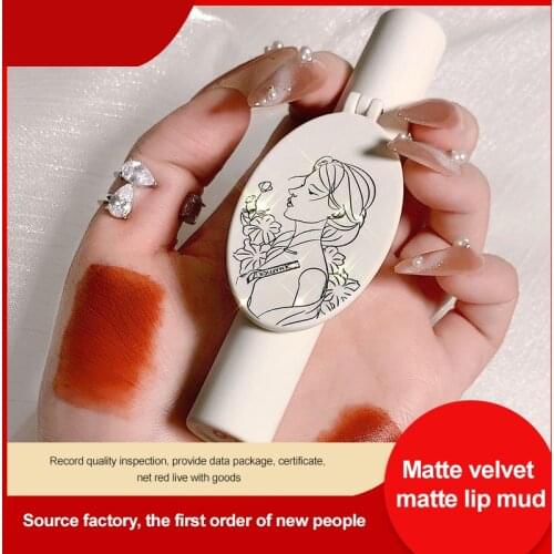 NEW Velvet Matte Lip Glaze Matte Waterproof Non-marking Lipstick Lip Mud Long Lasting Lip Makeup Cosmetics TSLM1