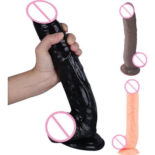 Extra Strong Suction Female Masturbation Deluxe Silicone Real Dong Dildo Sex Toy
