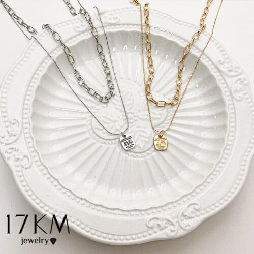 Bohemian Silver Color Multilayer Letter Necklace For Women Trendy Golden Link Chain Choker Necklaces Gifts Party Jewelry