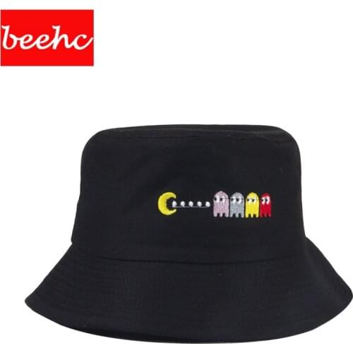 Fashion Brand Summer Hat Womens Mens Panama Bucket Hat sunshade cap Eat peas embroidery Flat Sun Visor Fishing Fisherman Bob Hat