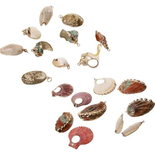 Gilding Gold Natural Conch Shell Beads Pendants for Jewelry Making DIY