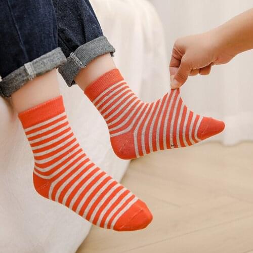2021 New 5Pcs/Lot Multicolor Spring Autumn Fashion Sport Breathable Cotton Boys And Girls Socks For Kids From 1 To 12 Years