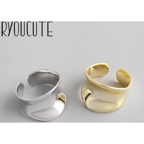Luxury Brand Silver Color Large Irregular Geometric Rings for Women Antique Rings Wedding Jewelry Valentines Gifts